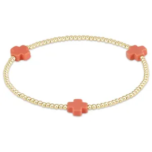 Enewton signature cross gold pattern 2mm bead bracelet in Coral