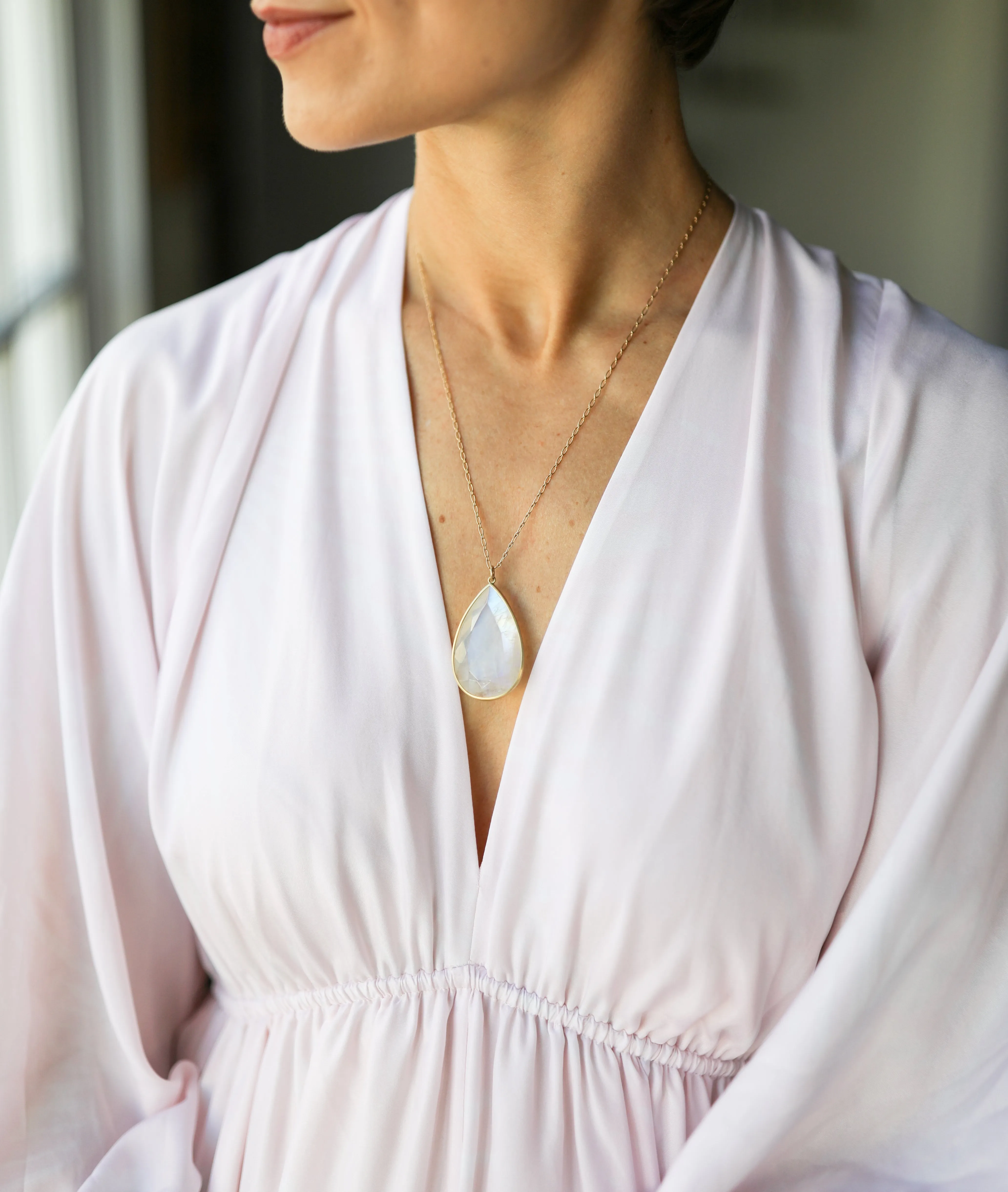 Extra Large Moonstone Teardrop Pendant