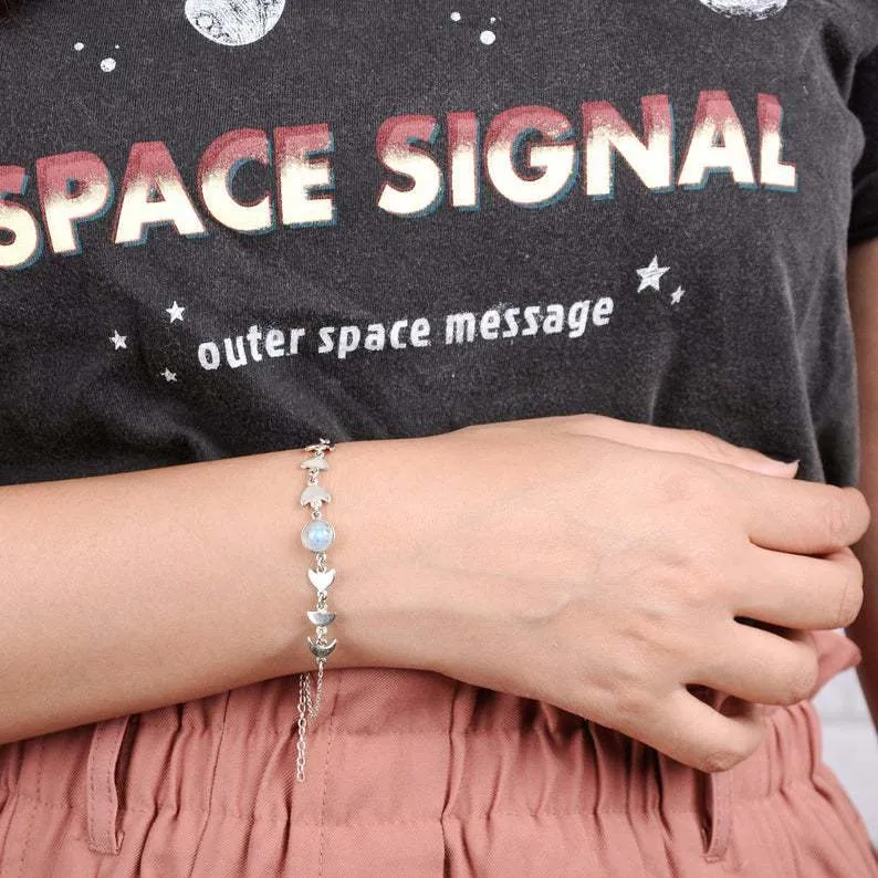 Fashion Opal Moon Phase Moonstone Bracelet