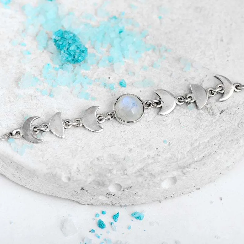 Fashion Opal Moon Phase Moonstone Bracelet