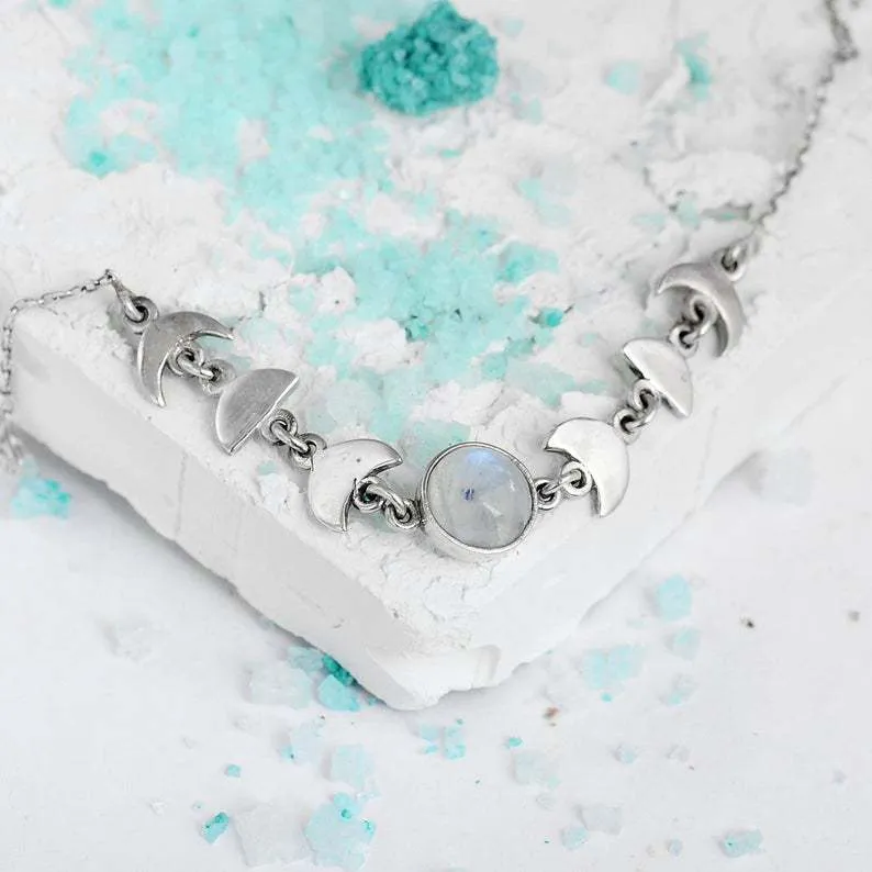 Fashion Opal Moon Phase Moonstone Bracelet