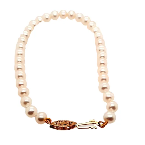 Fine Elegant Jewellery Cultured Pearl 9ct Yellow Gold Bracelet