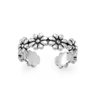 Flower Power Sterling Silver Toe Ring