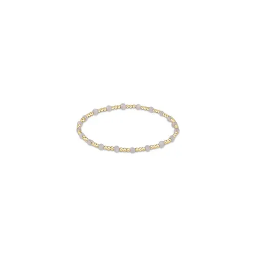 Gemstone Gold Sincerity Pattern 3mm Bead Bracelet - Moonstone