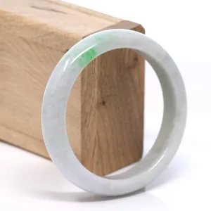 Genuine Burmese Green Jadeite Jade Bangle Bracelet (58.6 mm) #182