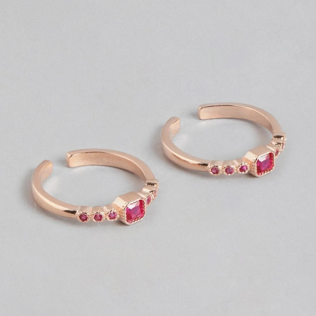 Glimmering Rose Gold Plated 925 Sterling Silver Toe Ring
