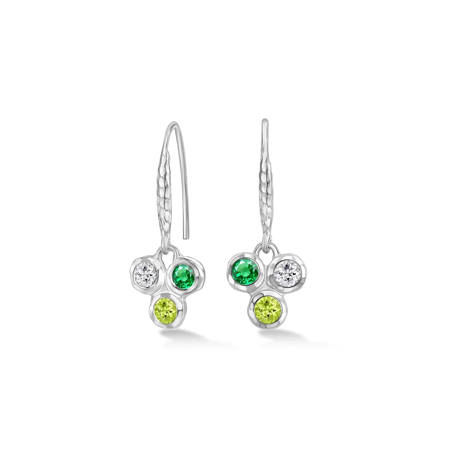 'Greens' Array Trio Drop Earrings
