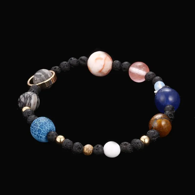 Handmade Solar System Bracelet With Real Gemstones