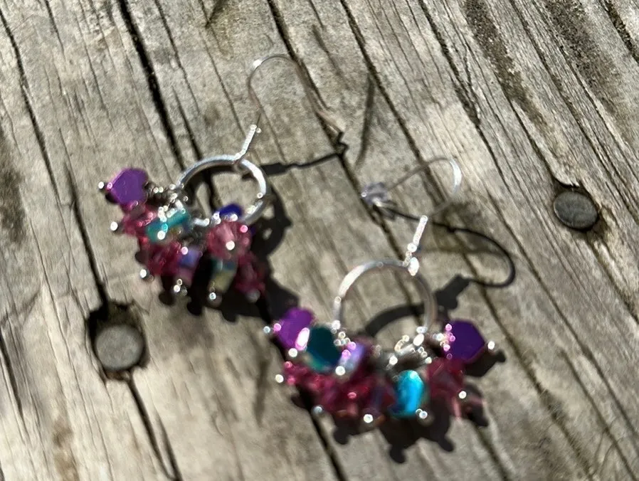 Heart charm bracelet & earrings
