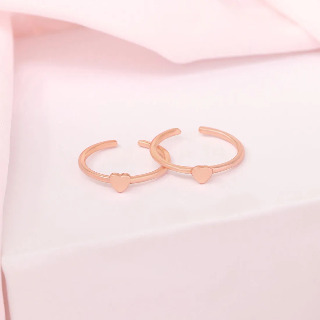 Heart Rose Gold Plated 925 Sterling Silver Toe Ring