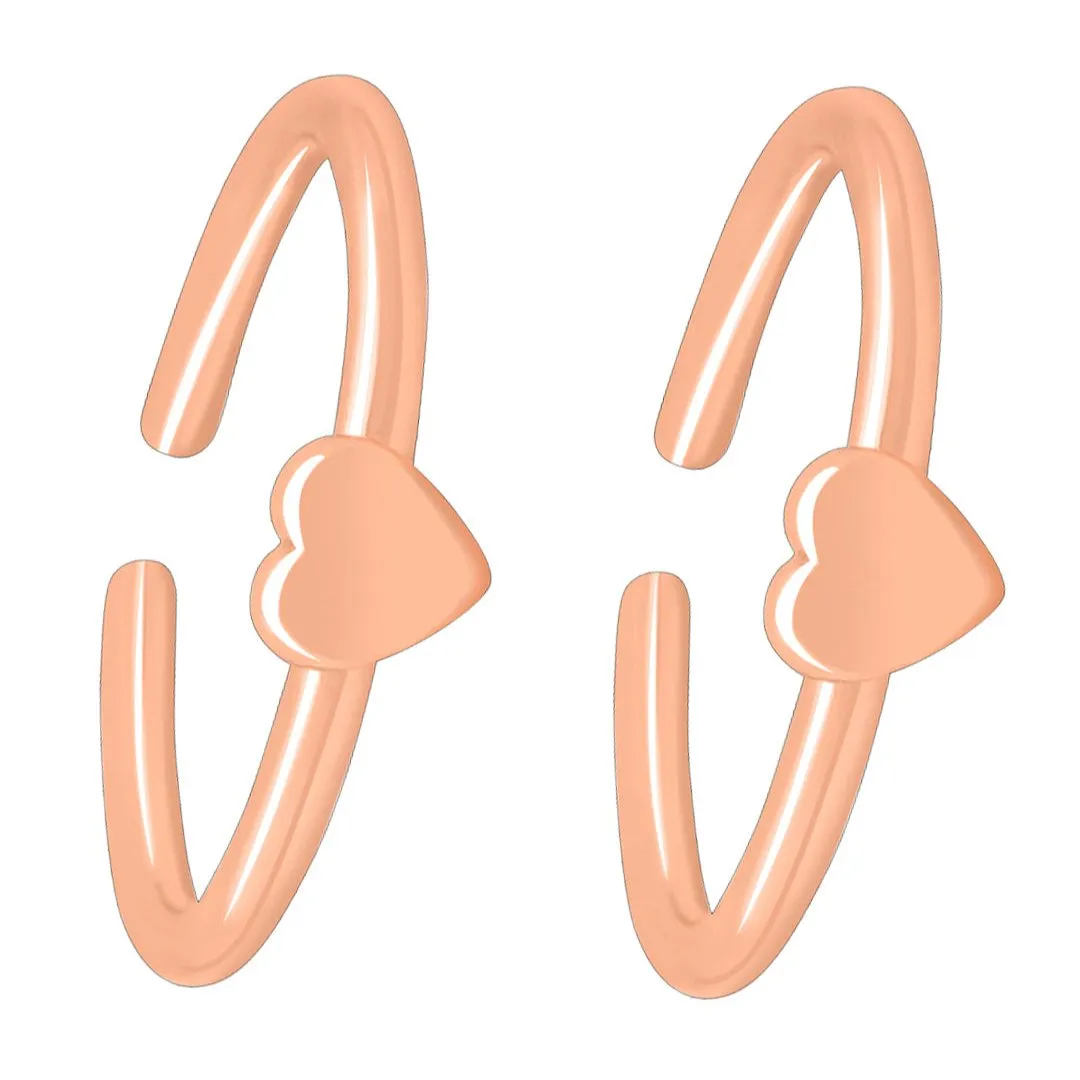 Heart Rose Gold Plated 925 Sterling Silver Toe Ring