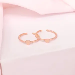 Heart Rose Gold Plated 925 Sterling Silver Toe Ring