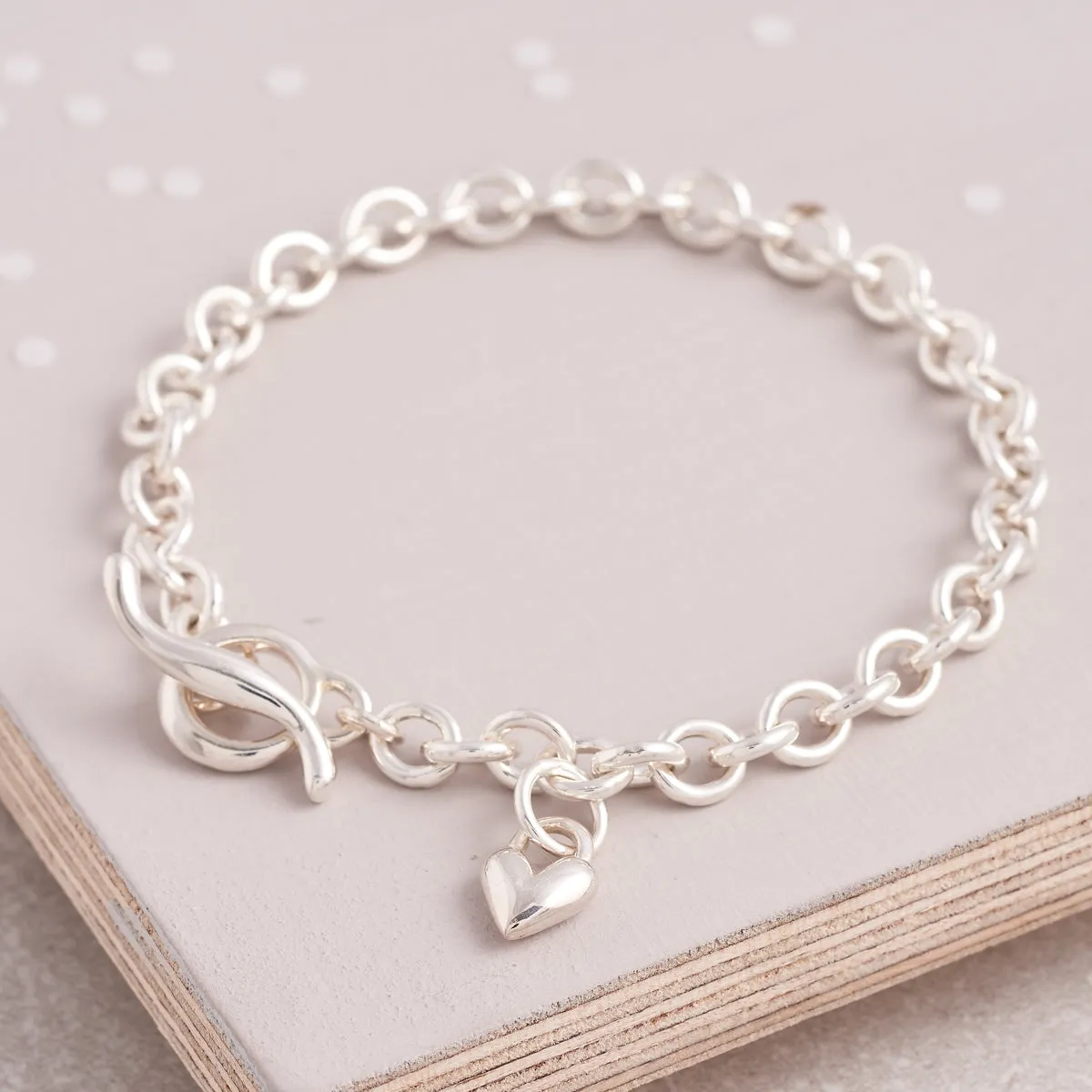 Heart Trace Chain Charm Bracelet