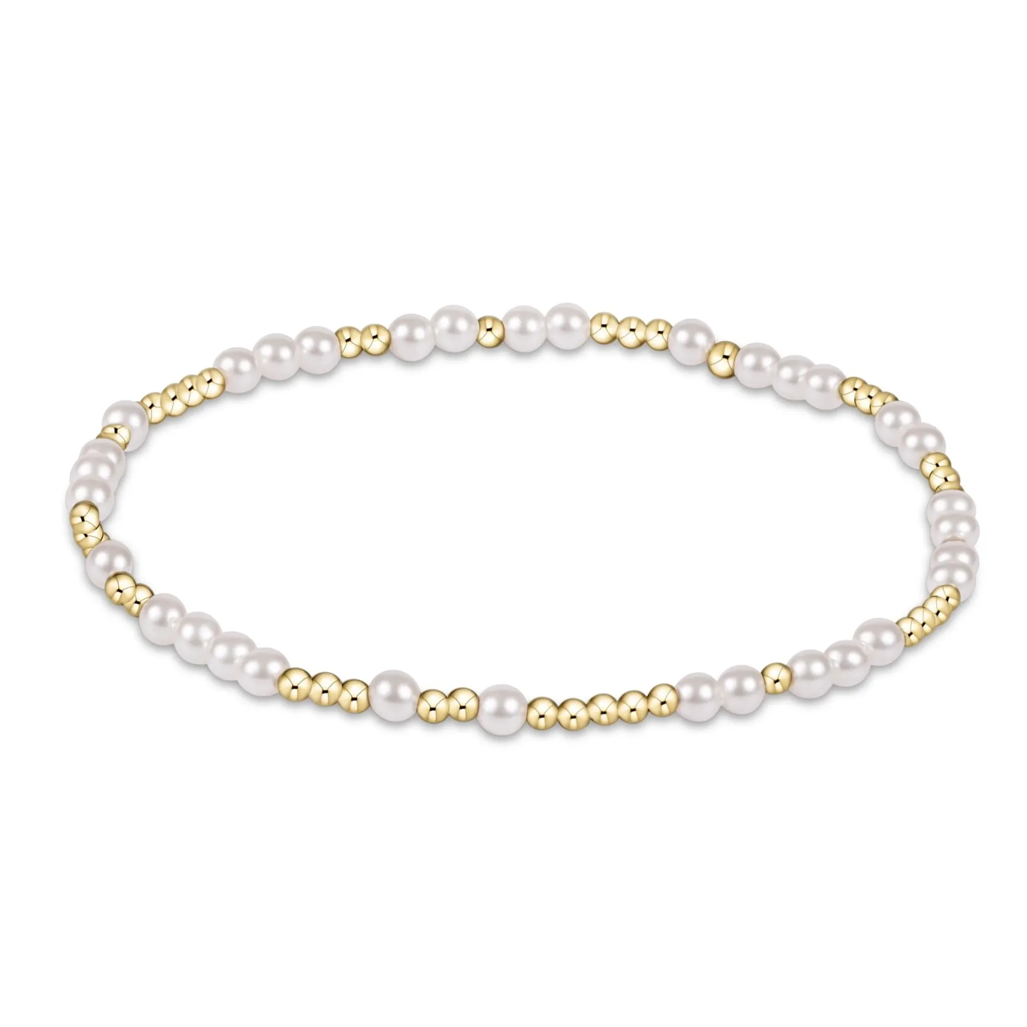 Hope Unwritten Bracelet 2mm Gold Beads With 3mm Pearl Beads
