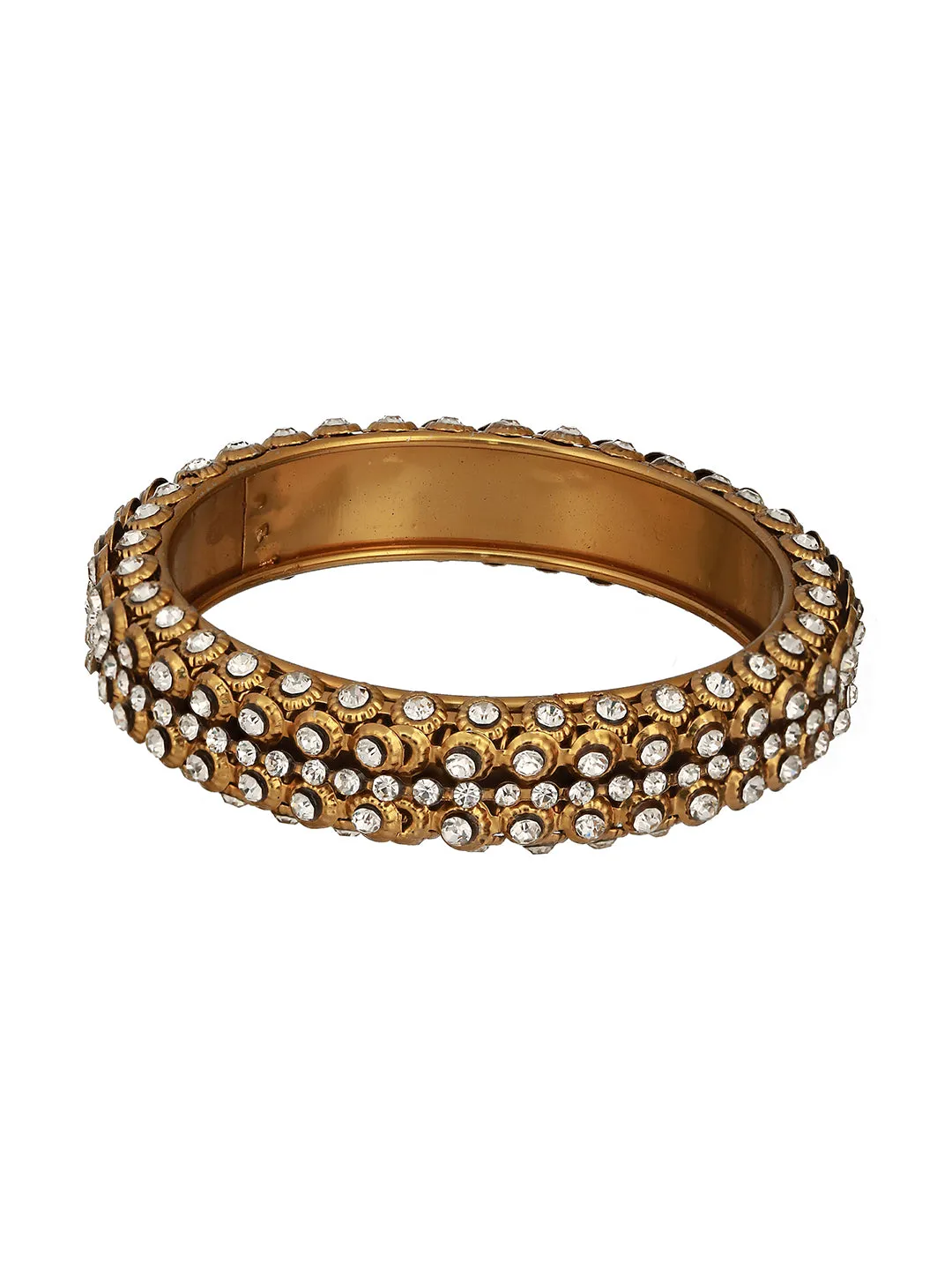 Jazz And Sizzle Set Of 2 Gold-Plated Cz-Studded Bangles