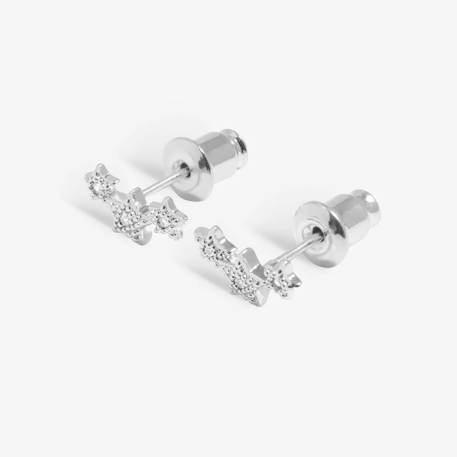 Joma Jewellery Silver Plated Bauble Box 'Merry Christmas Stars' Stud Earrings