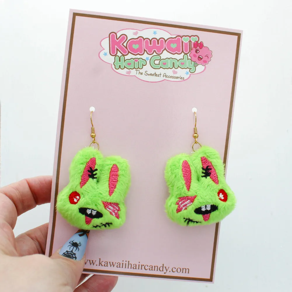 Kawaii Zombie Bunny Plush Earrings