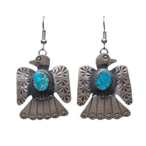 Kingman Turquoise Thunderbird Earrings | Tim Yazzie