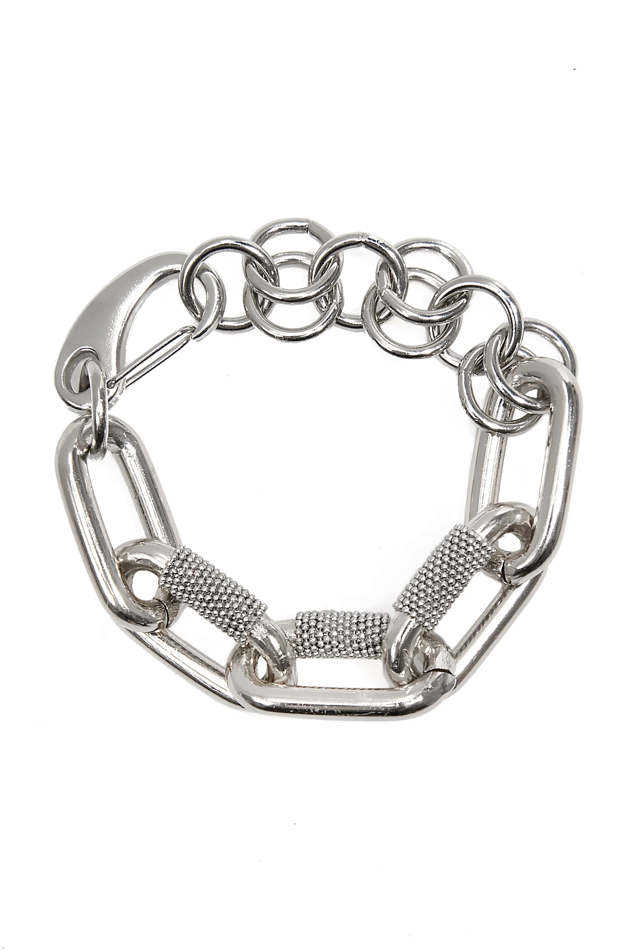 Large Chain Link Bracelet in Nickel