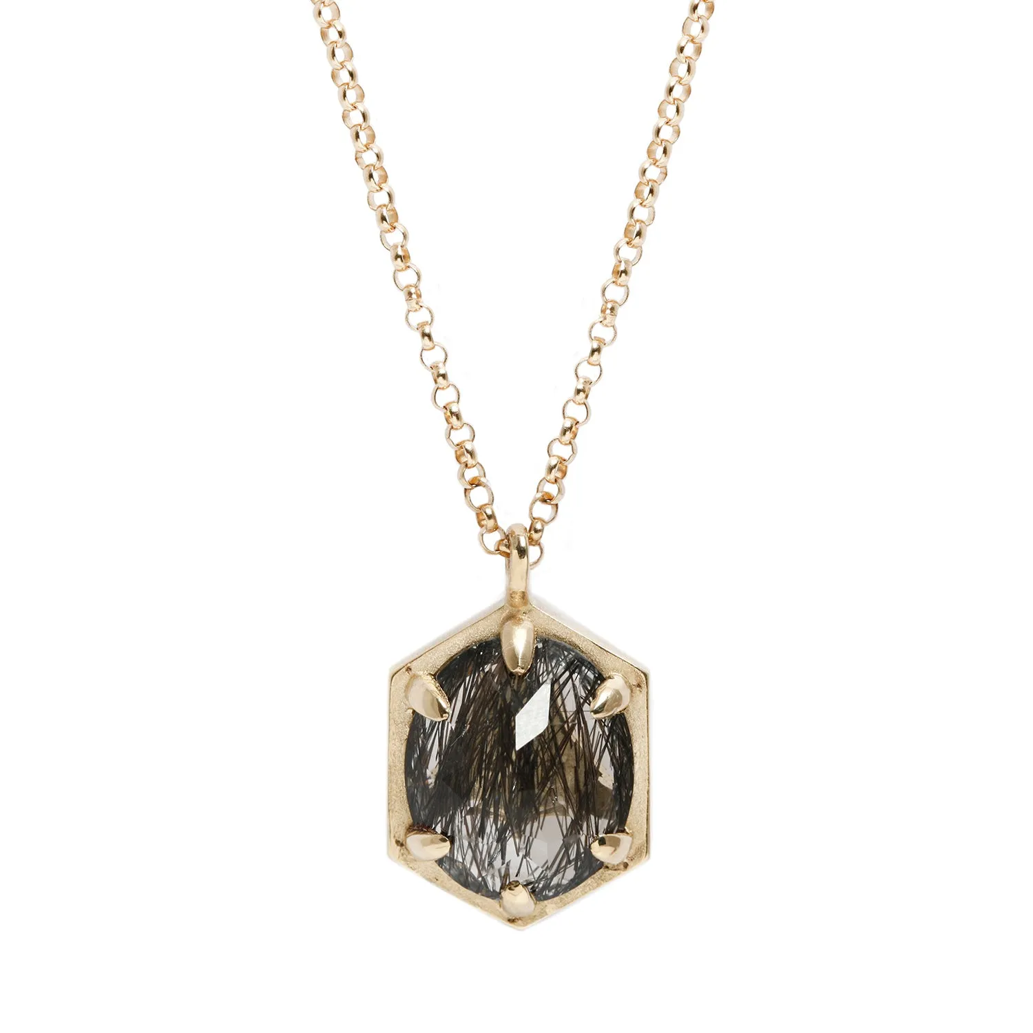 Large Hexagon Oval Necklace