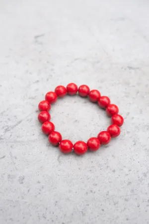 Large Red Howlite Bracelet