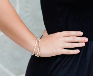 Lilly Stretchable Beaded Bracelet 2mm(14K Gold Filled)