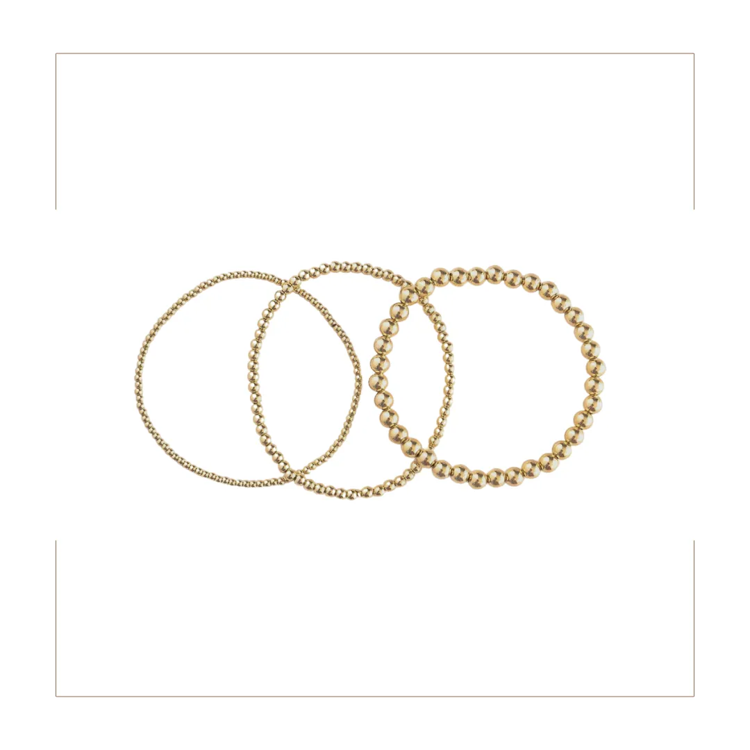 Lilly Stretchable Beaded Bracelet 2mm(14K Gold Filled)