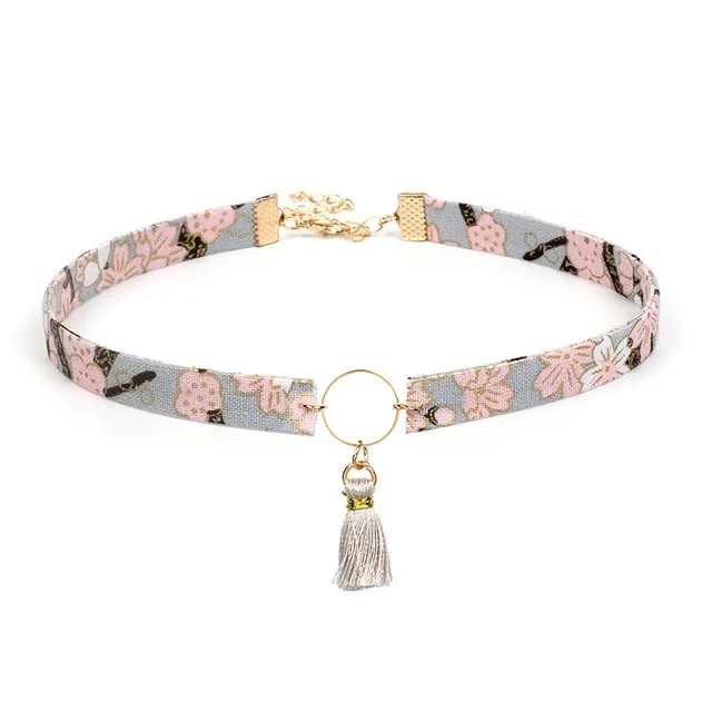 Lucky Sakura Flower Choker
