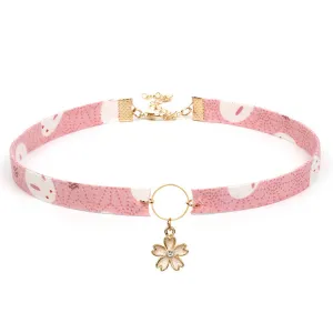 Lucky Sakura Flower Choker