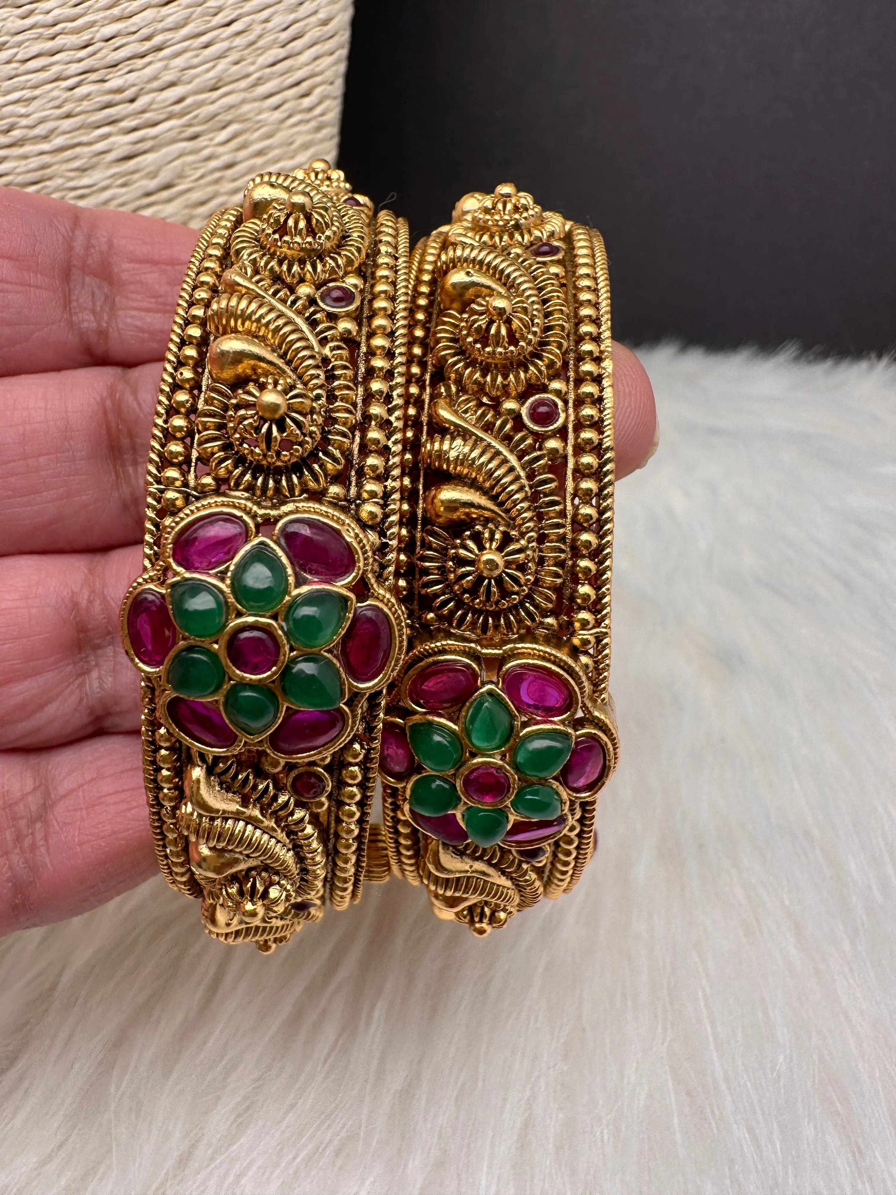 Matte Nakshi Openable Kada Bangles