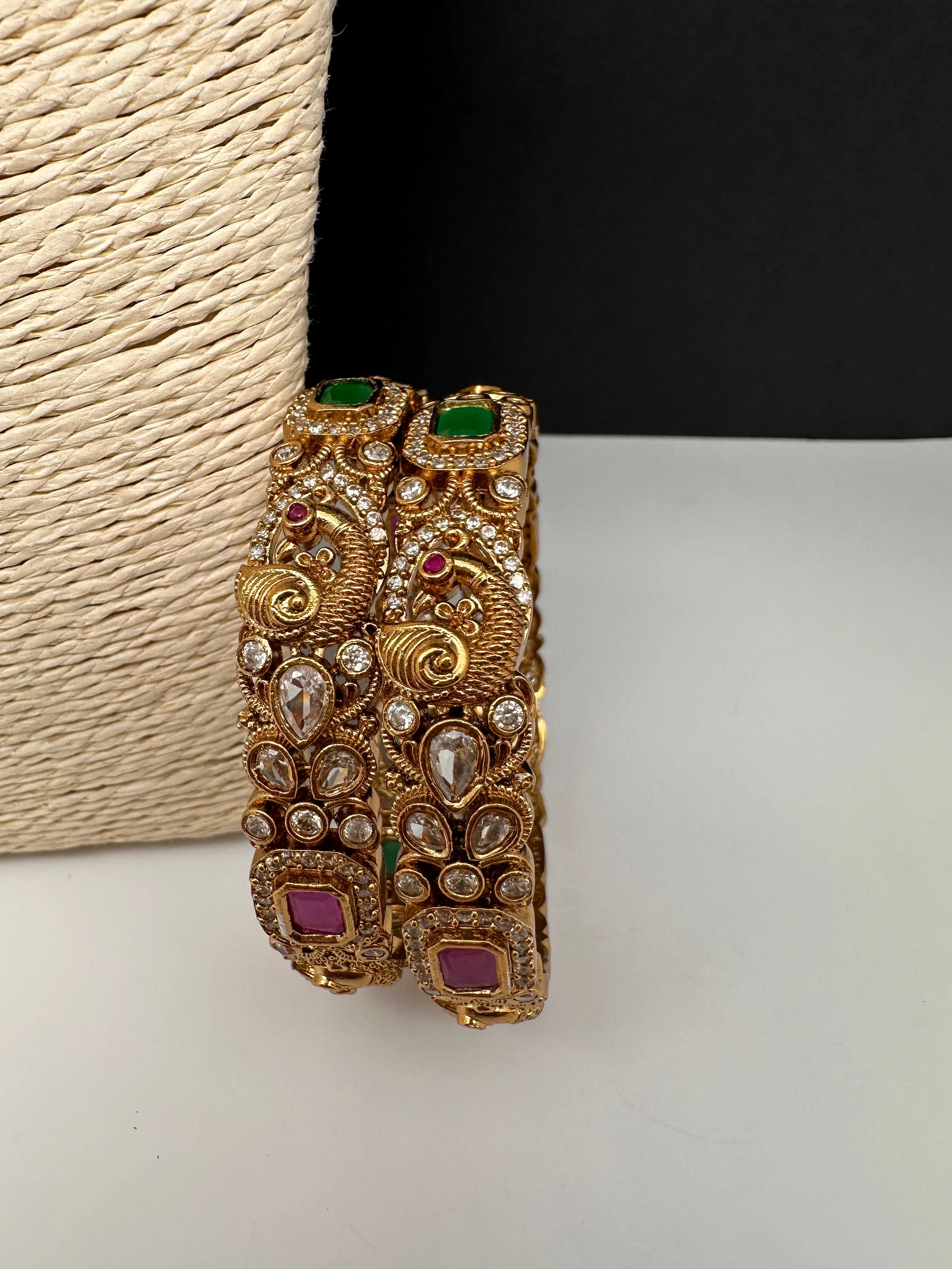 Matte Peacock Multi Color Bangles