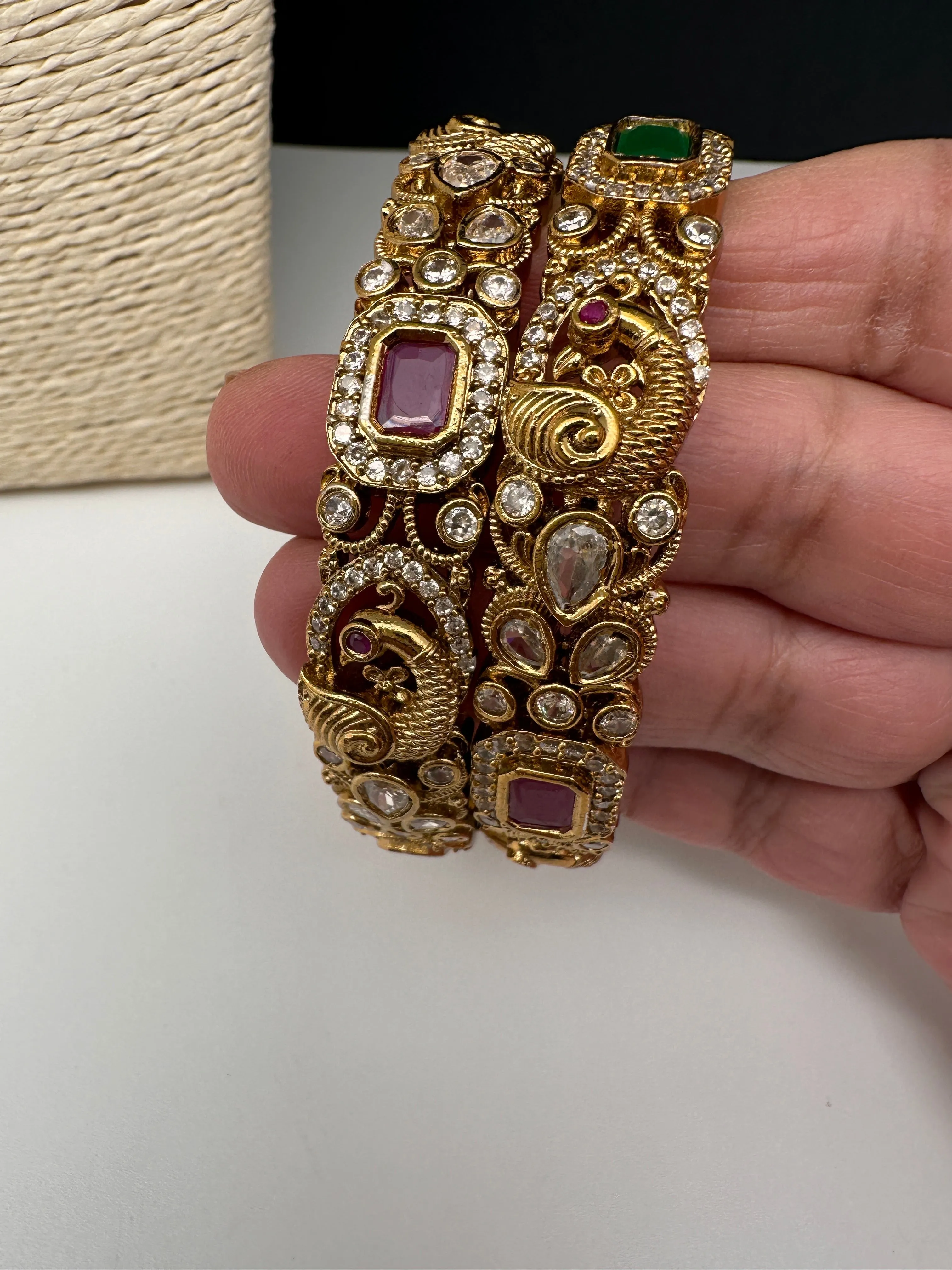 Matte Peacock Multi Color Bangles