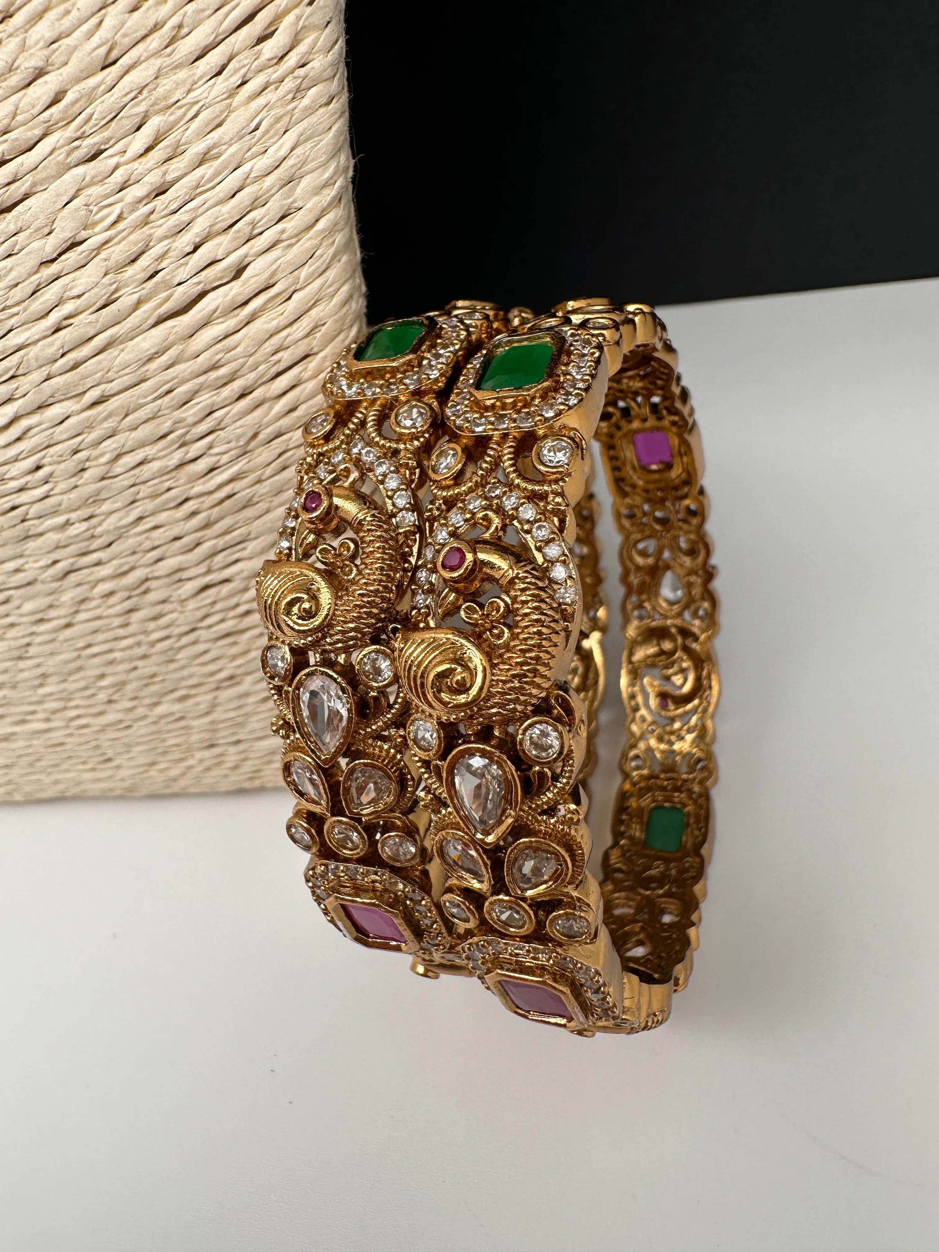 Matte Peacock Multi Color Bangles