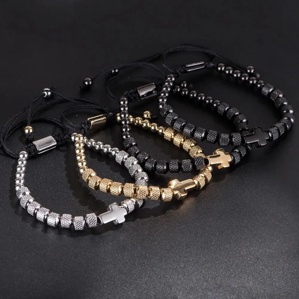 Men's Cross Bracelet <br> Padre Nuestro Set (3pcs)