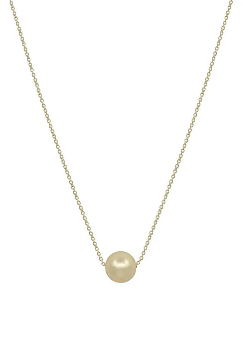 Metal Chain Pearl Pendant Necklace