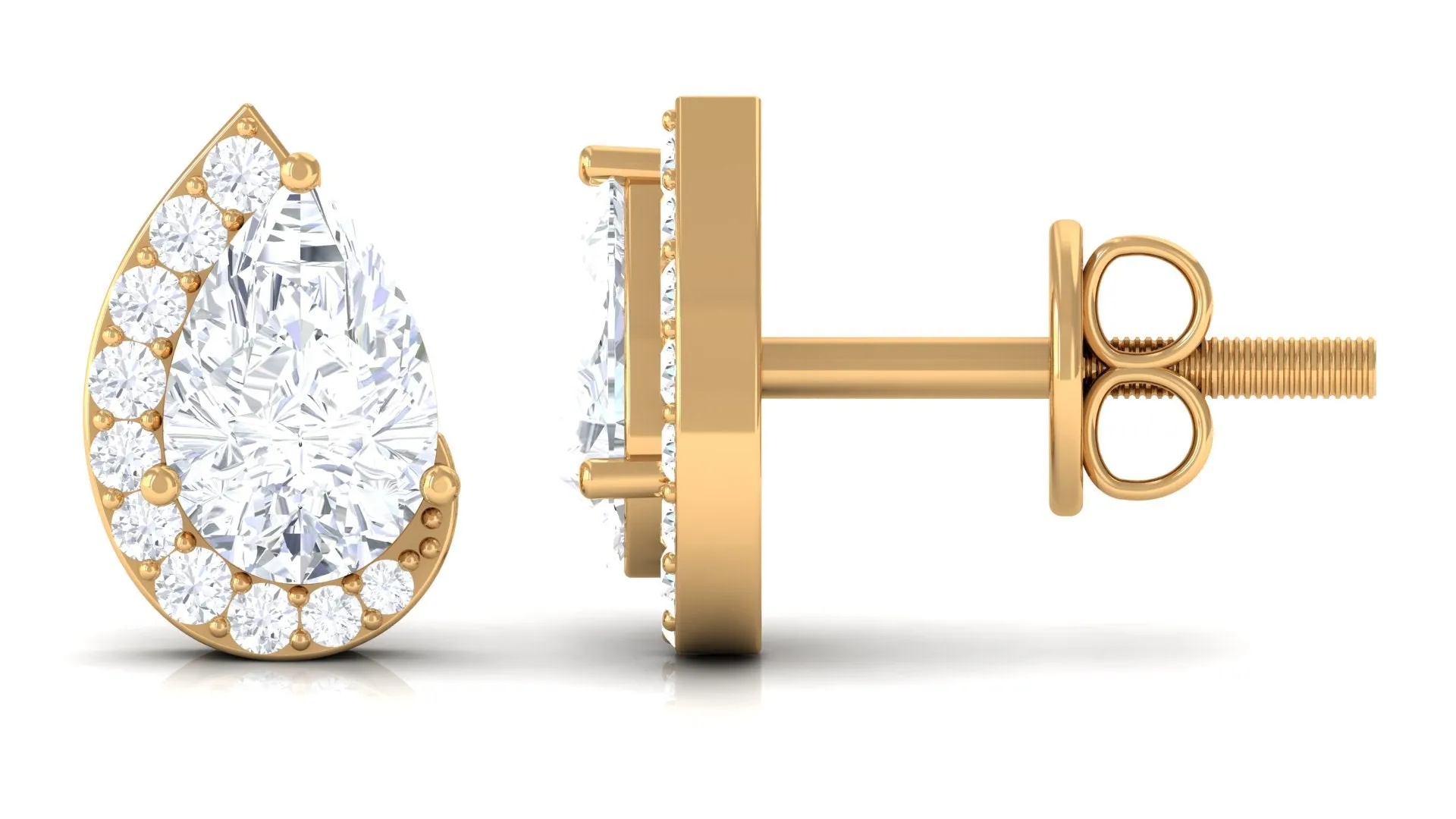 Minimal Lab Grown Diamond Teardrop Stud Earrings