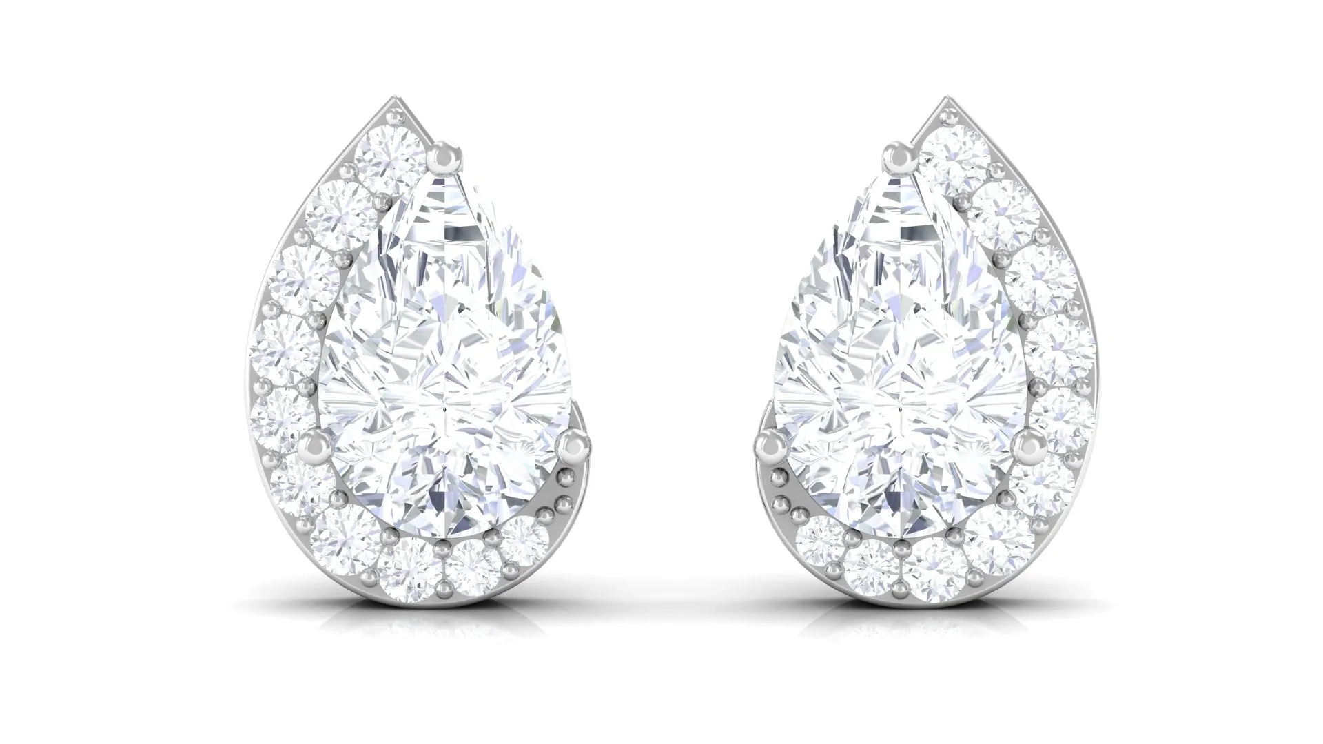 Minimal Lab Grown Diamond Teardrop Stud Earrings