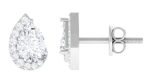 Minimal Lab Grown Diamond Teardrop Stud Earrings