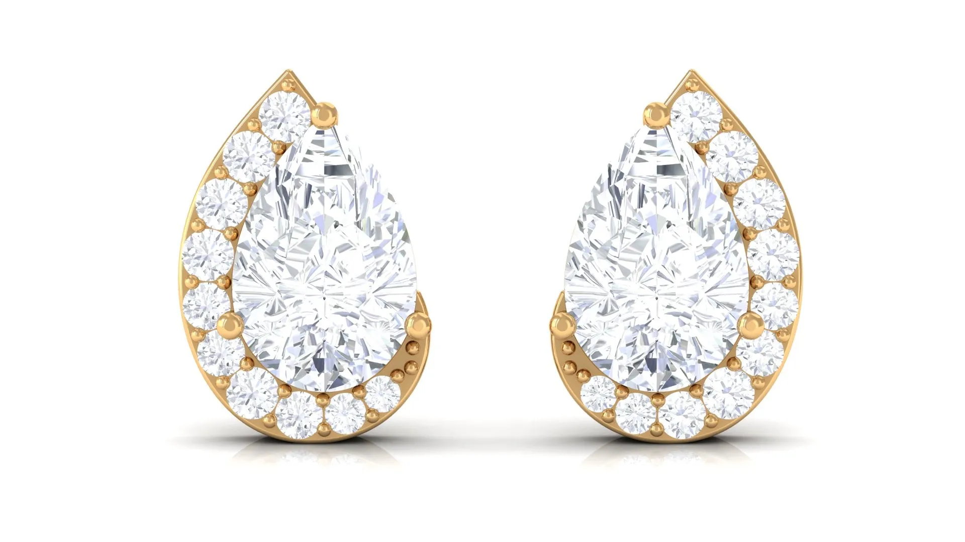 Minimal Lab Grown Diamond Teardrop Stud Earrings