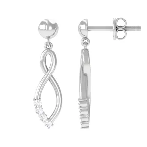Minimal Moissanite Infinity Dangle Stud Earrings