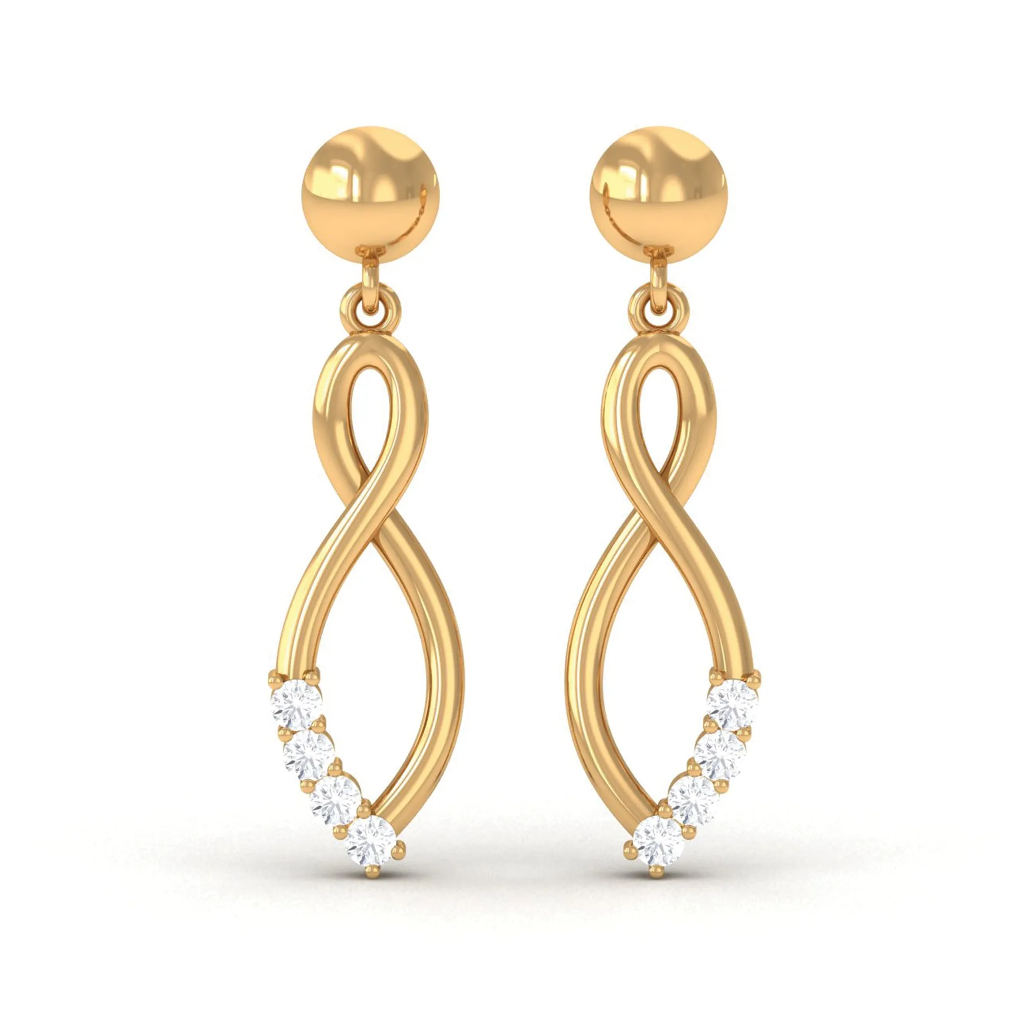 Minimal Moissanite Infinity Dangle Stud Earrings