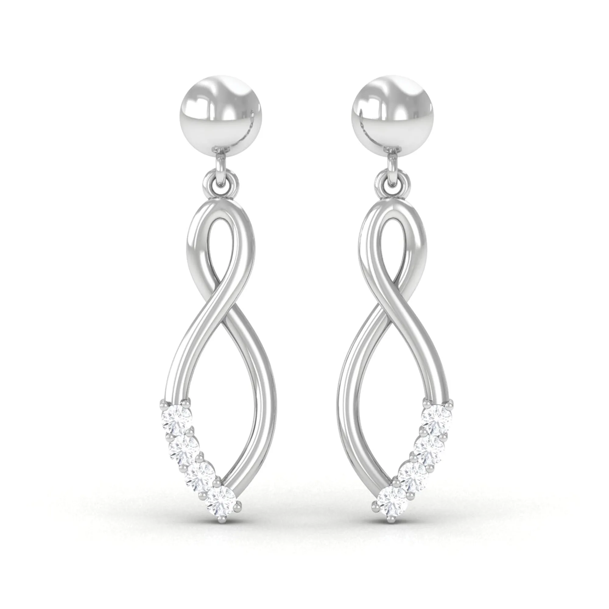 Minimal Moissanite Infinity Dangle Stud Earrings