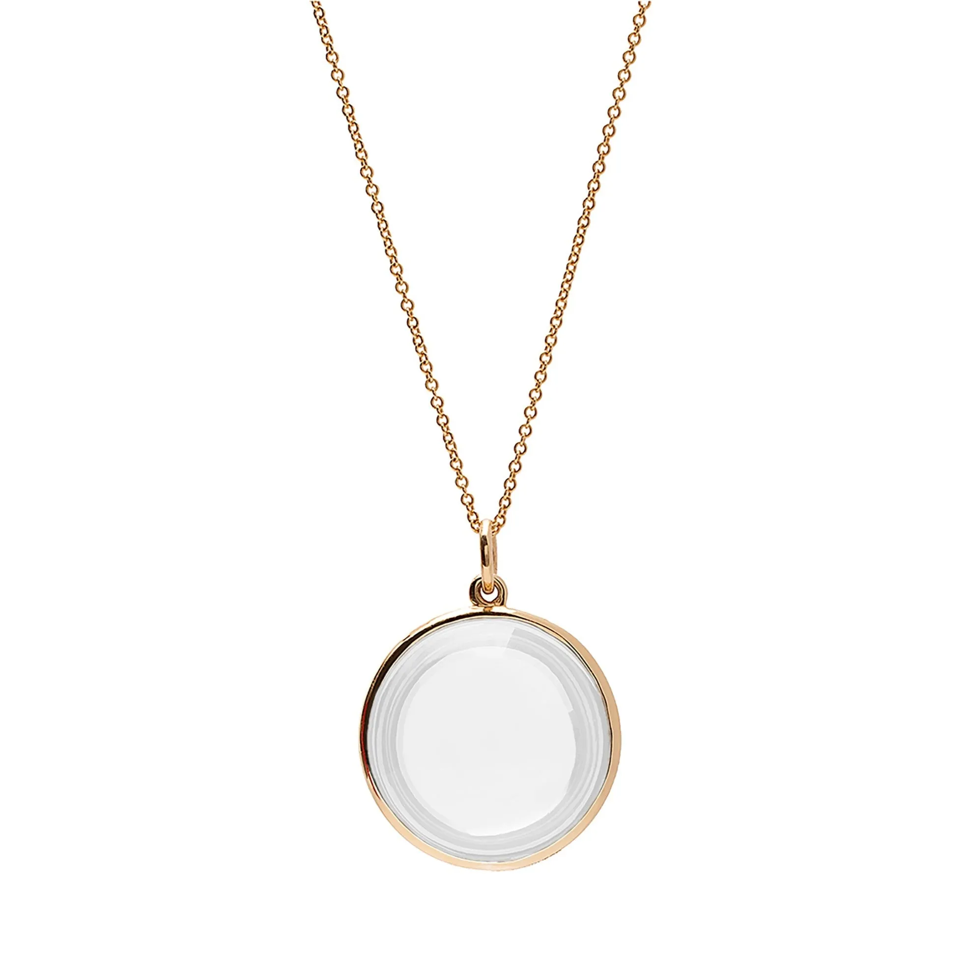 Moon Quartz Disc Pendant Necklace