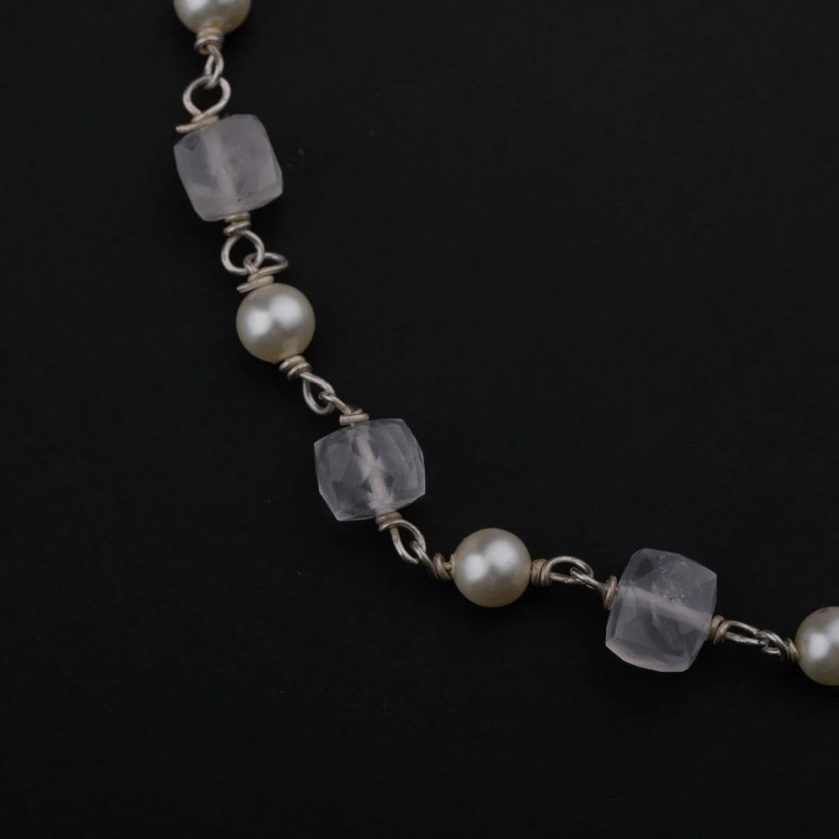 Moonstone and Pearl Silver Bracelet