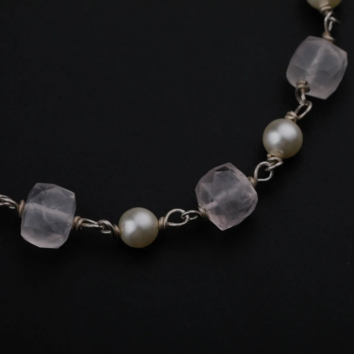 Moonstone and Pearl Silver Bracelet