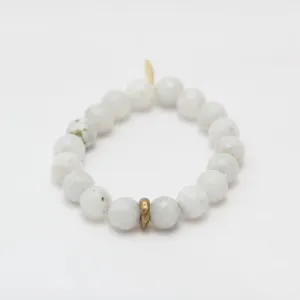 Moonstone Crystal Bracelet | Brass Ring