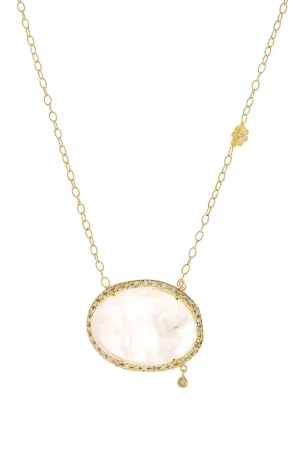 Moonstone Diamond Pendant Necklace
