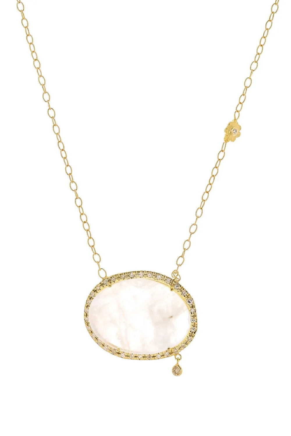 Moonstone Diamond Pendant Necklace