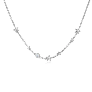 Moonstone Silver Star Choker- Lonely Planet