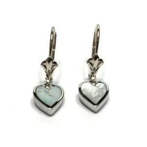 Mother Of Pearl Heart Shape Inlaid Earrings